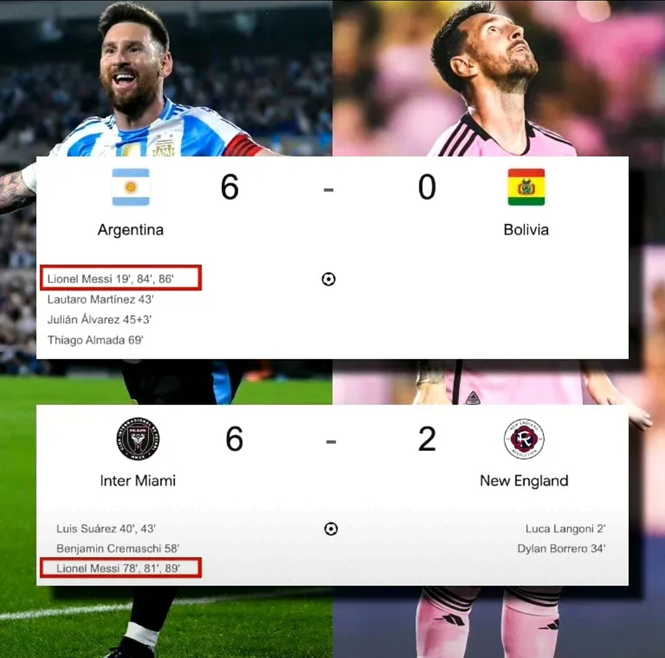 包含日本血洗德国，梅西完成帽子戏法的词条