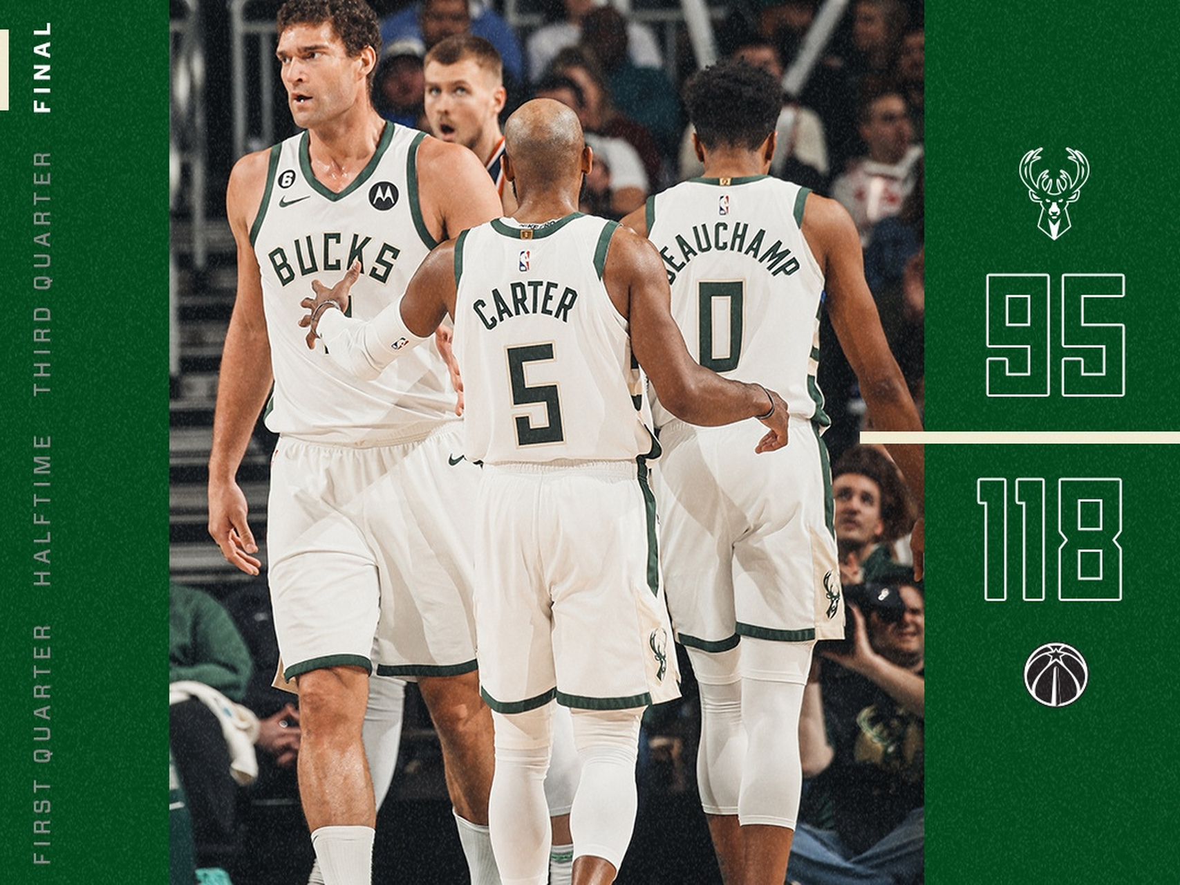 雄鹿三分球命中率高达50%，轻取老鹰取得两连胜